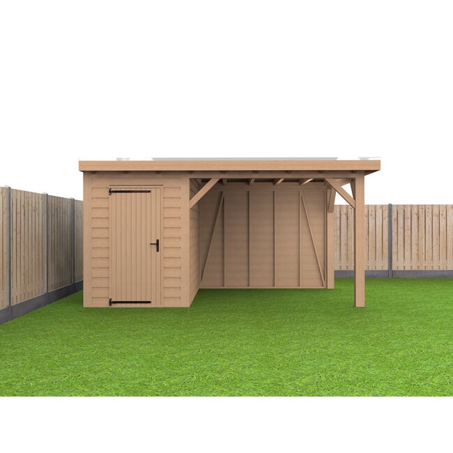 Douglas Overkapping Met Schuur 500x350 cm | 5x3,5 m Bouwpakket | Robuust