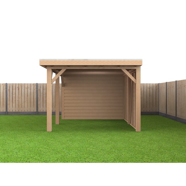 Douglas Overkapping Met Schuur 700x350 cm | 7x3,5 m Bouwpakket | Robuus