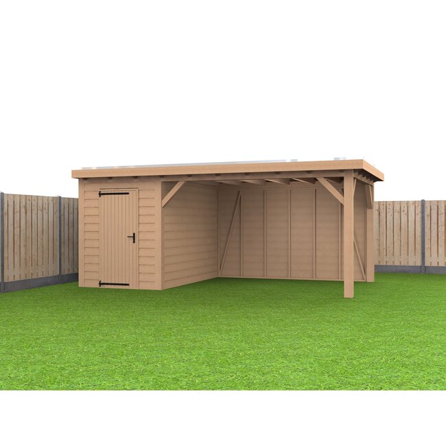 Douglas Overkapping Met Schuur 600x400 cm | 6x4 m Bouwpakket | Robuus