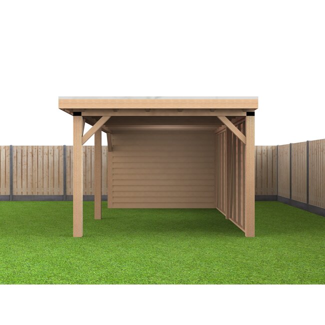 Douglas Overkapping Met Schuur 800x400 cm | 8x4 m Bouwpakket | Robuus