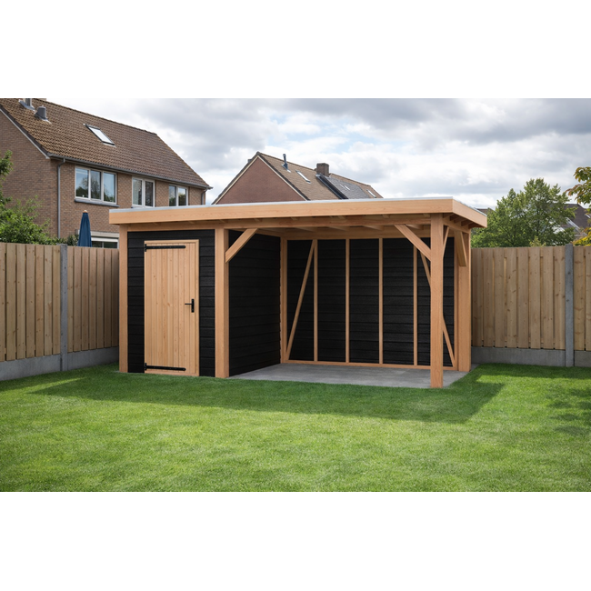 Douglas Overkapping Met Schuur 500x350 cm | 5x3,5 m Bouwpakket | Robuust