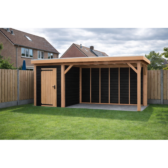 Douglas Overkapping Met Schuur 600x350 cm | 6x3,5 m Bouwpakket | Robuust