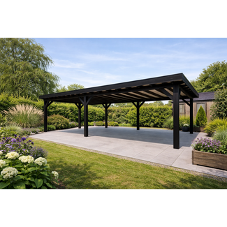 Van Gelder Hout Douglas Overkapping 800x400 cm / 8x4 m | Materialenpakket | Robuust | Zwart Geïmpregneerd