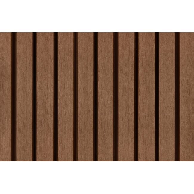 Composiet Gevelbekleding Dubbel Profiel 33x170mm | Teak | PuraTech 55