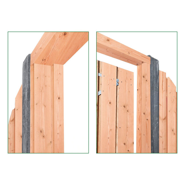 Douglas hout beton schutting pakket antraciet 19-planks - TEST