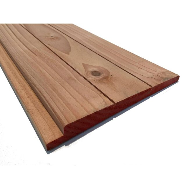Douglas Zweeds Rabat / Potdekselplank 25/11 x 195 mm (2.5/1.1 x 19.5 cm) Fijnbezaagd