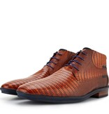 Floris van Bommel Floris van Bommel Veterschoen SFM-50059-23-01  cognac lizard