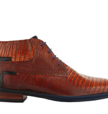 Floris van Bommel Floris van Bommel Veterschoen SFM-50059-23-01  cognac lizard