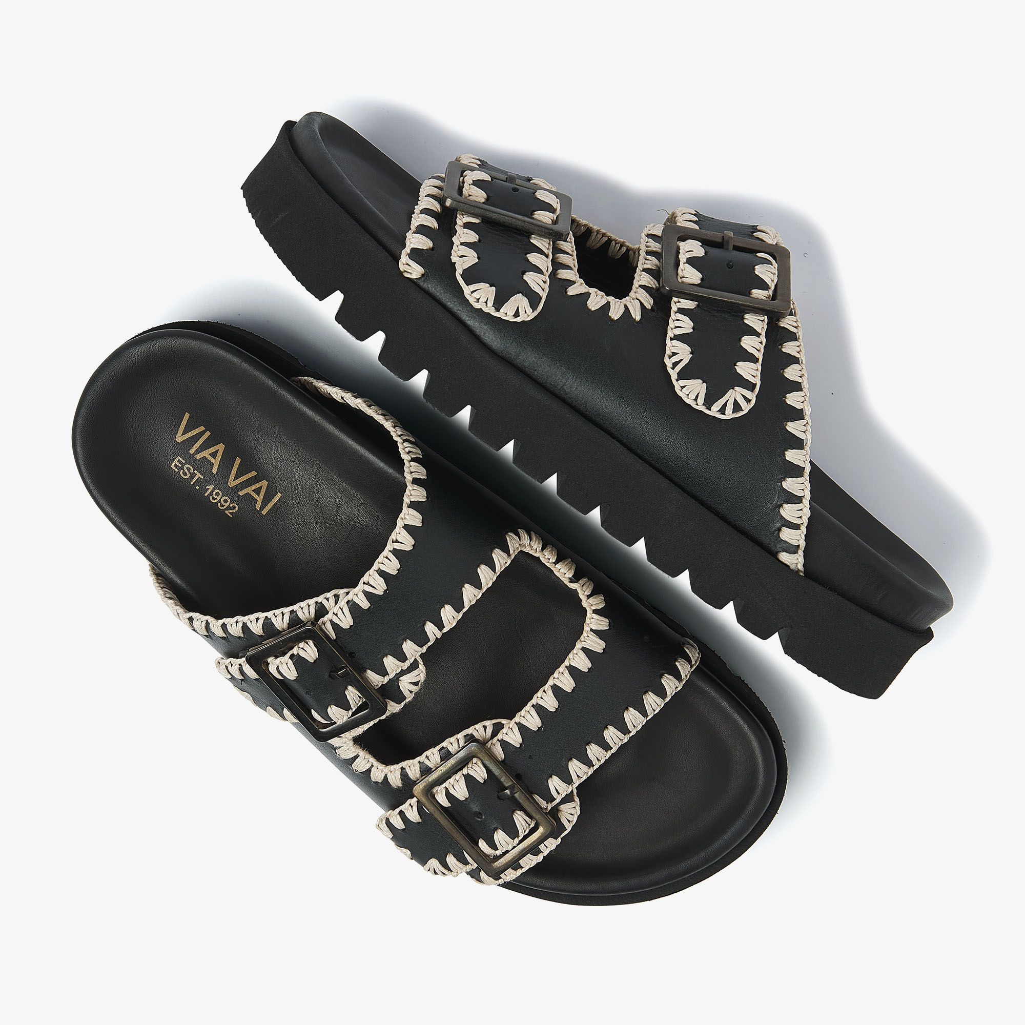 Via Vai VIA VAI Slippers Rae Taara 62181-01-900 Zwart