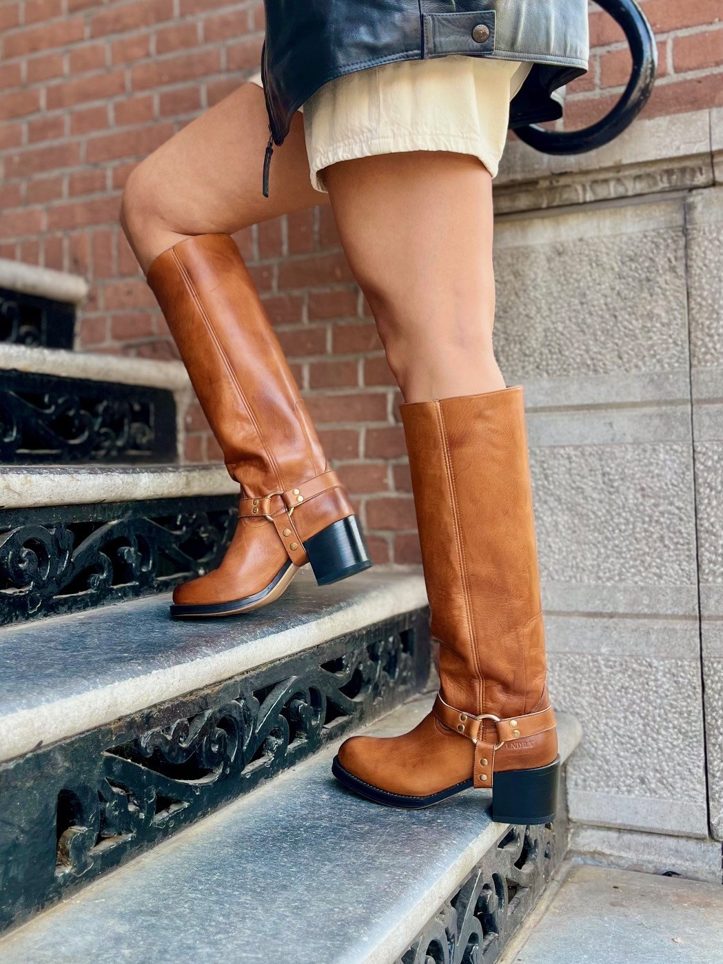 Sendra Sendra Hoge Biker Boots 17371 Cognac