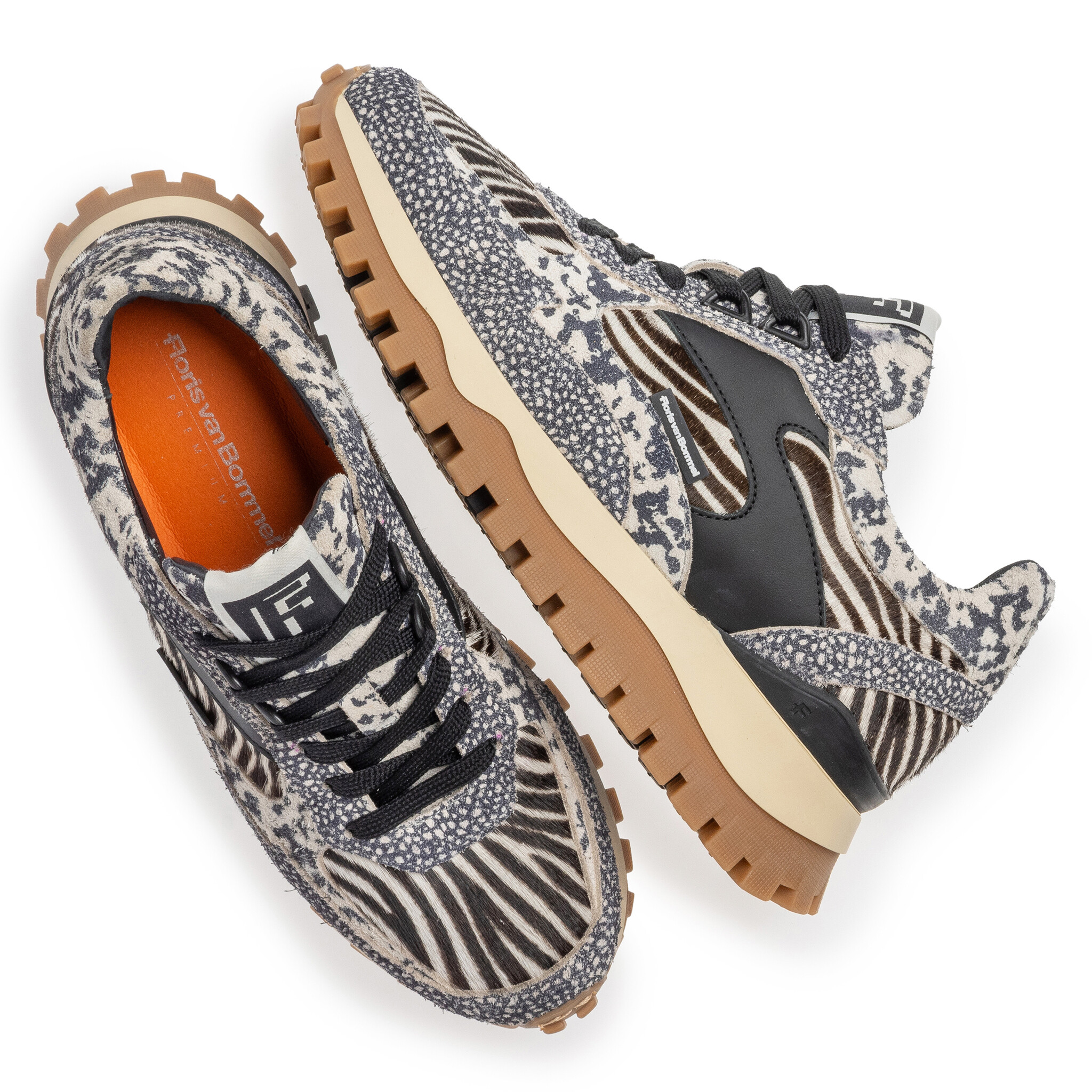 Floris van Bommel Floris van Bommel Sneaker Grommi 04.01 Zwart Combi