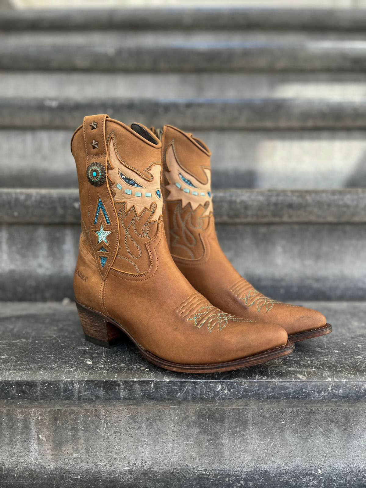 Sendra Sendra Western Boots 18673 Bruin / Turquoise