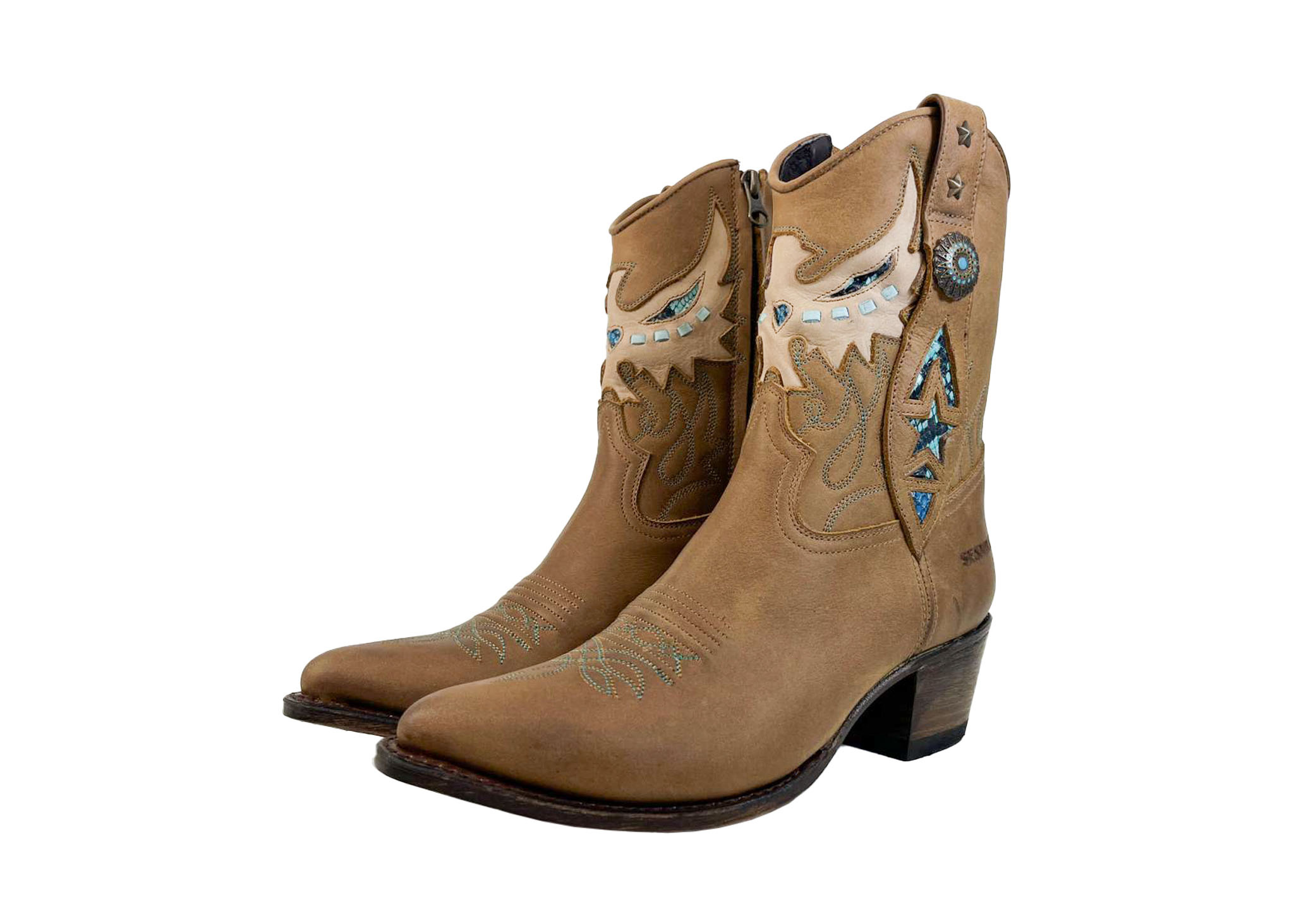 Sendra Sendra Western Boots 18673 Bruin / Turquoise