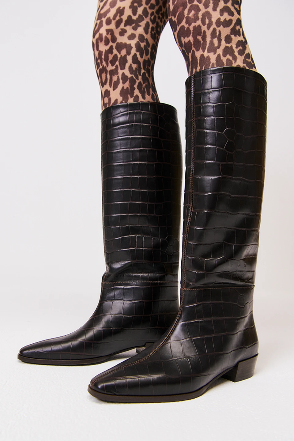 Copenhagen Copenhagen Hoge Laars CPH295 Croco Bruin