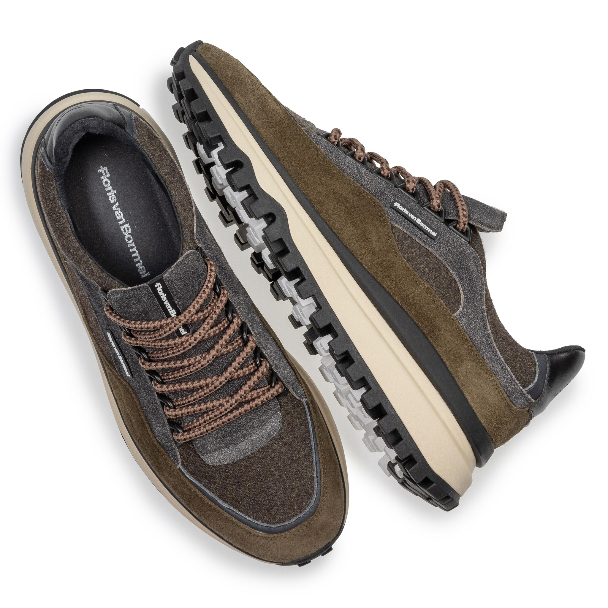 Floris van Bommel Floris van Bommel Sneaker De Gripper 03.01 Donker Groen