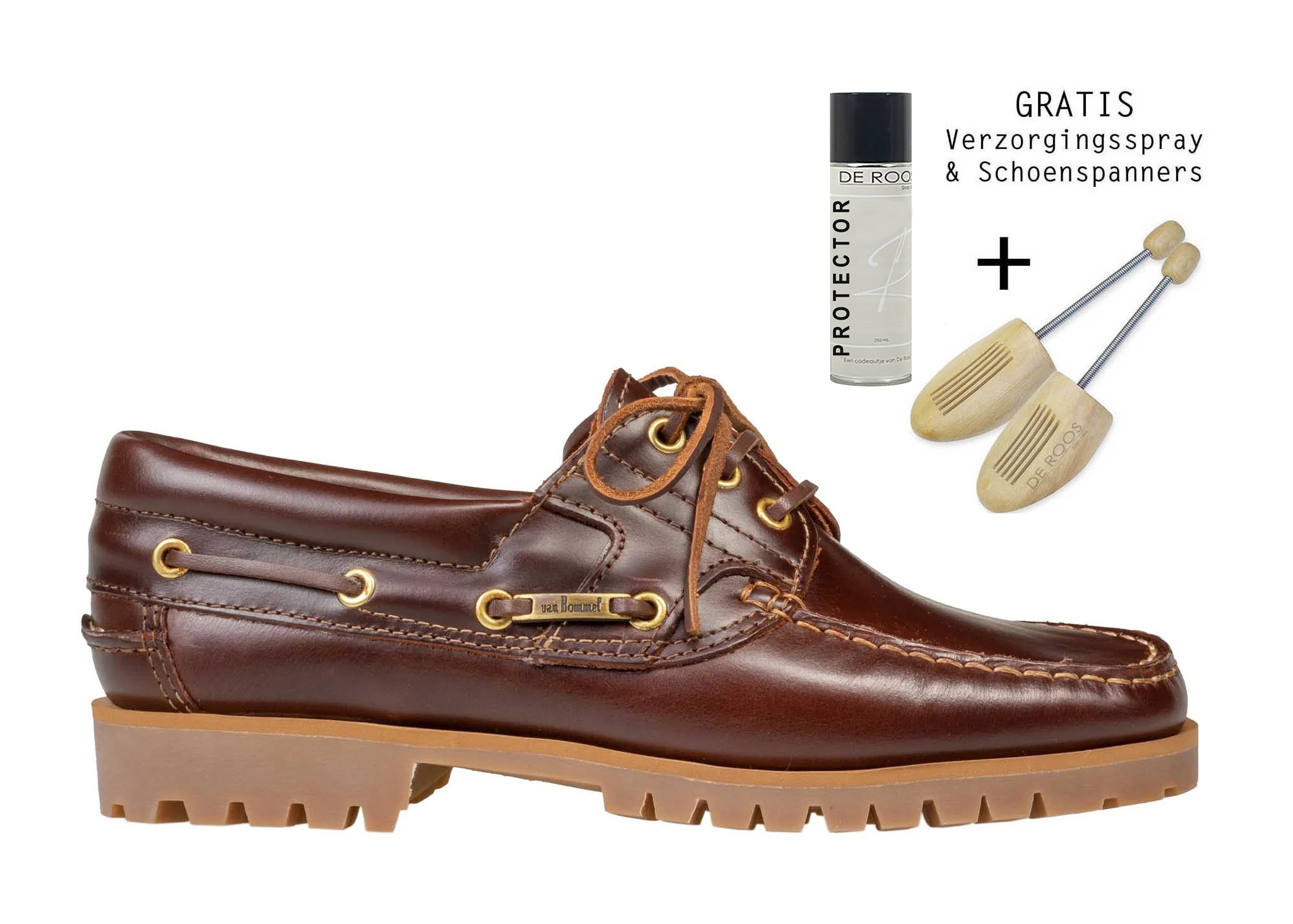 Van Bommel Van Bommel Bootschoen Boat Shoe 01.20 Roodbruin