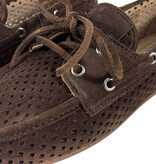 Posa Posa Boat Loafer Perforated Donker Bruin
