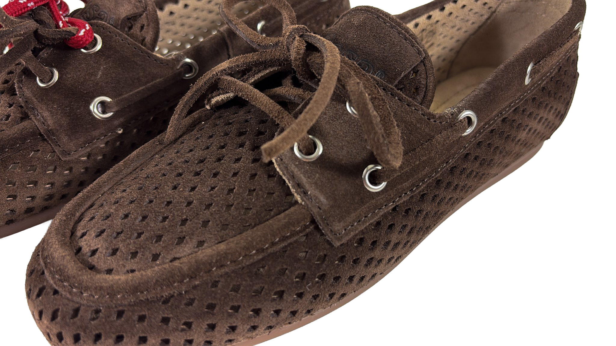 Posa Posa Boat Loafer Perforated Donker Bruin