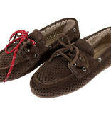 Posa Posa Boat Loafer Perforated Donker Bruin