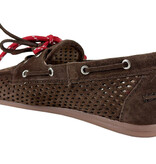 Posa Posa Boat Loafer Perforated Donker Bruin