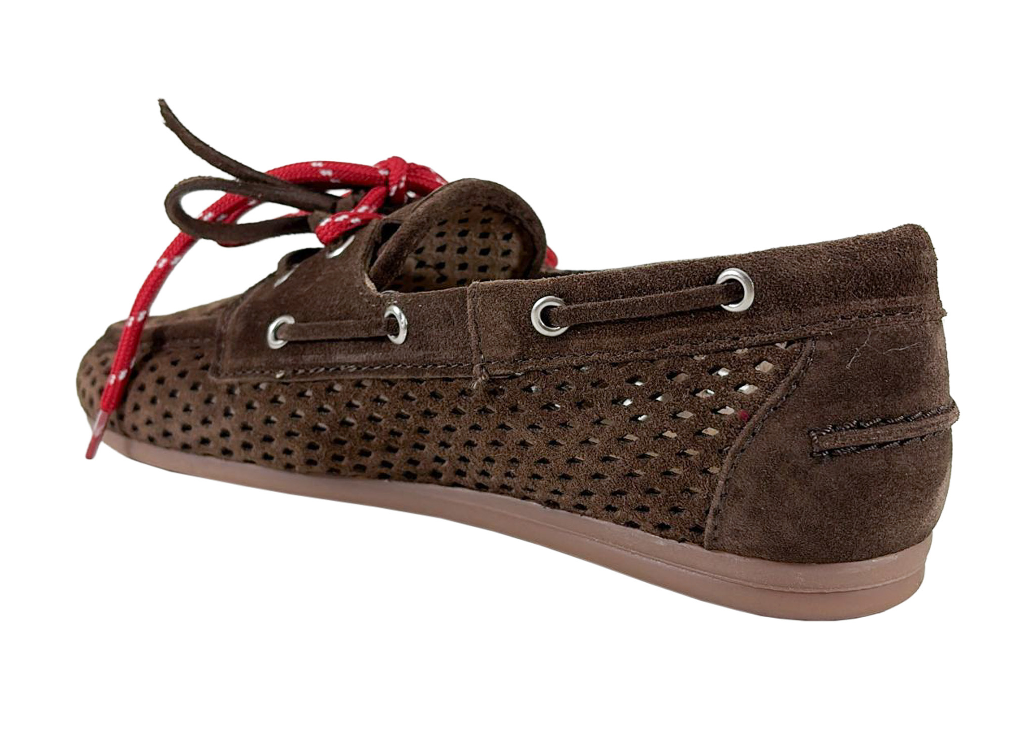 Posa Posa Boat Loafer Perforated Donker Bruin