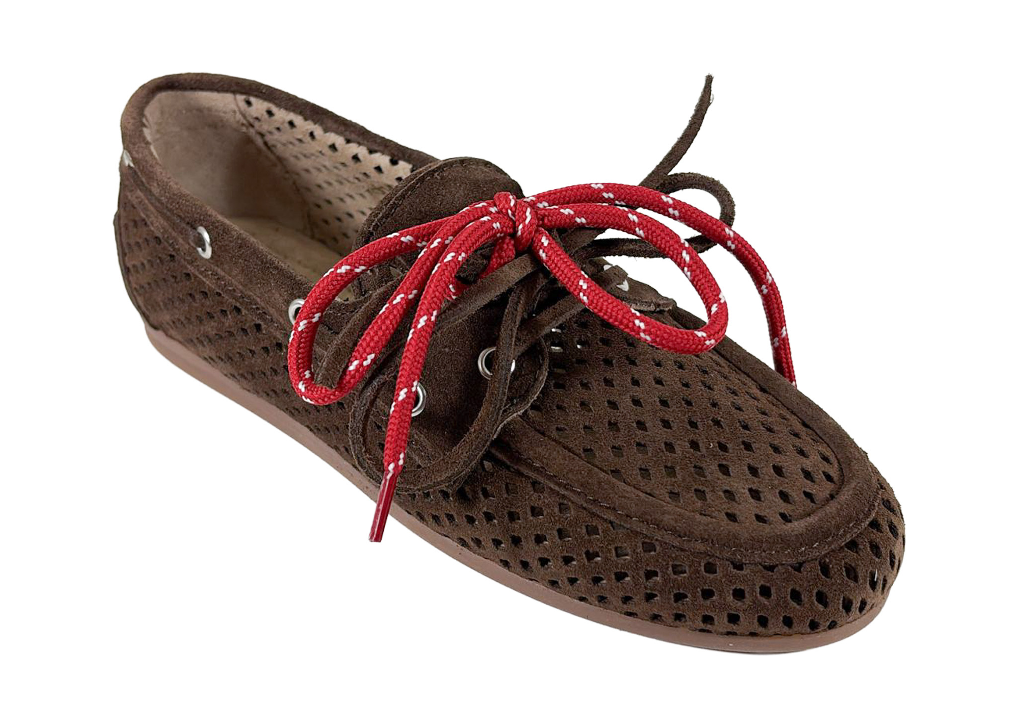 Posa Posa Boat Loafer Perforated Donker Bruin