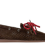 Posa Posa Boat Loafer Perforated Donker Bruin