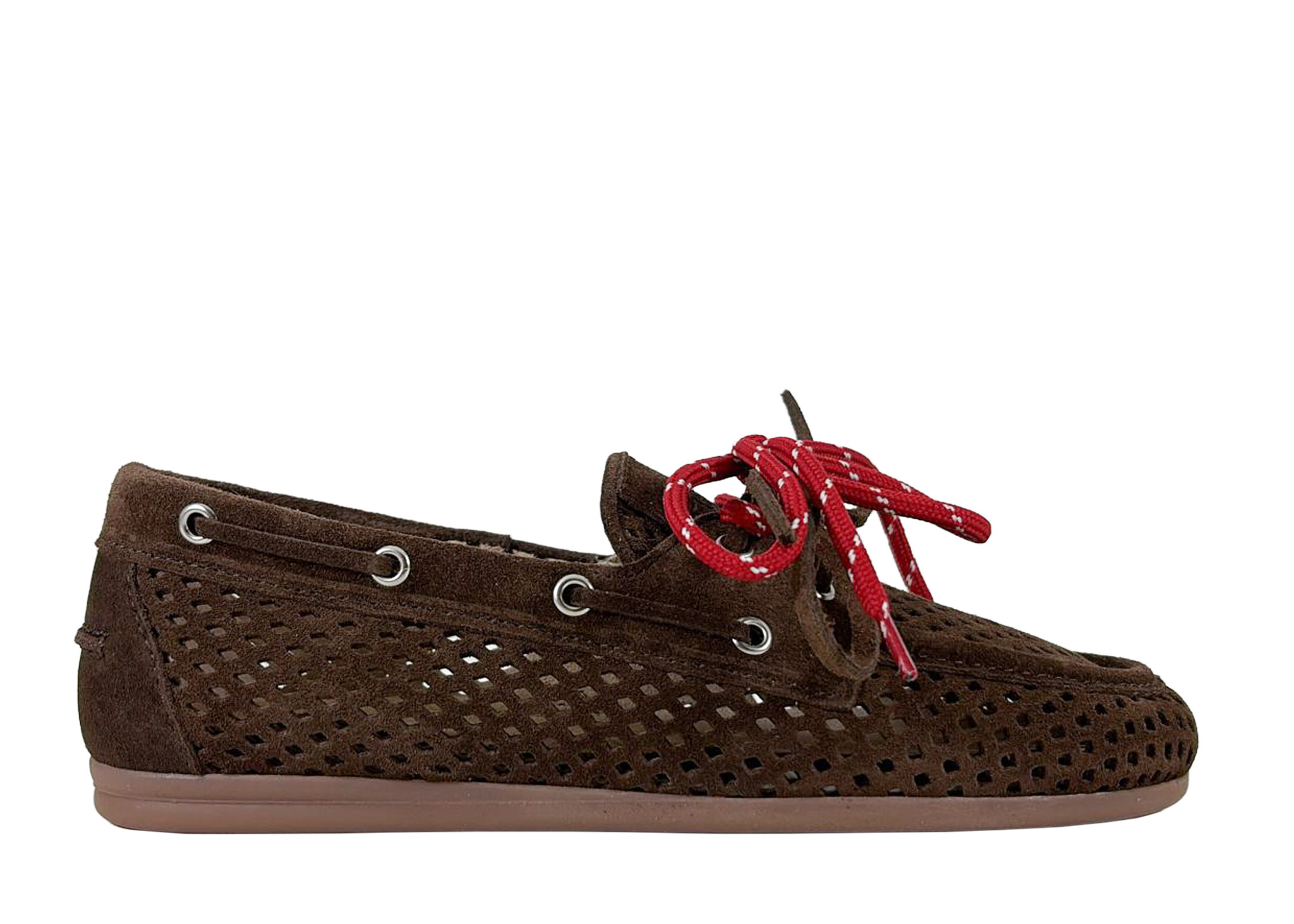 Posa Posa Boat Loafer Perforated Donker Bruin