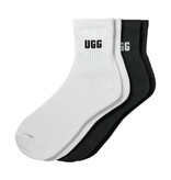 UGG UGG Sokken Quinlin Logo Quarter 2 Pack Zwart/Wit