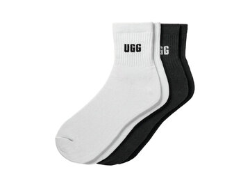 UGG UGG Sokken Quinlin Logo Quarter 2 Pack Zwart/Wit