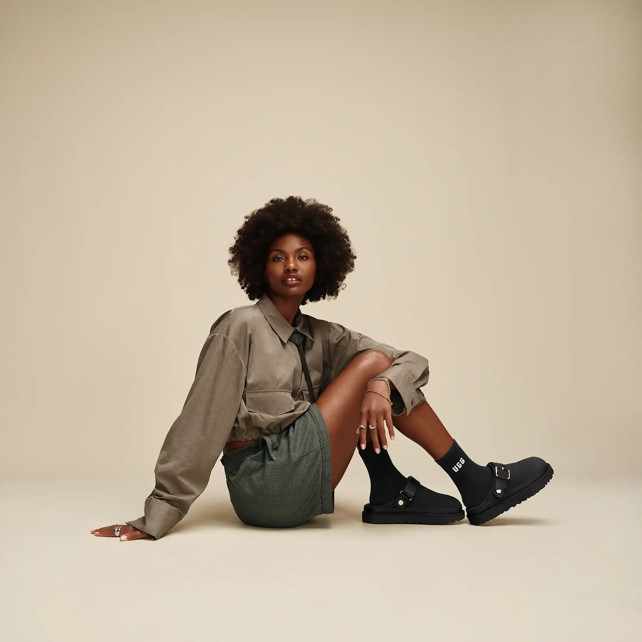 UGG UGG Sokken Quinlin Logo Quarter 2 Pack Zwart/Wit