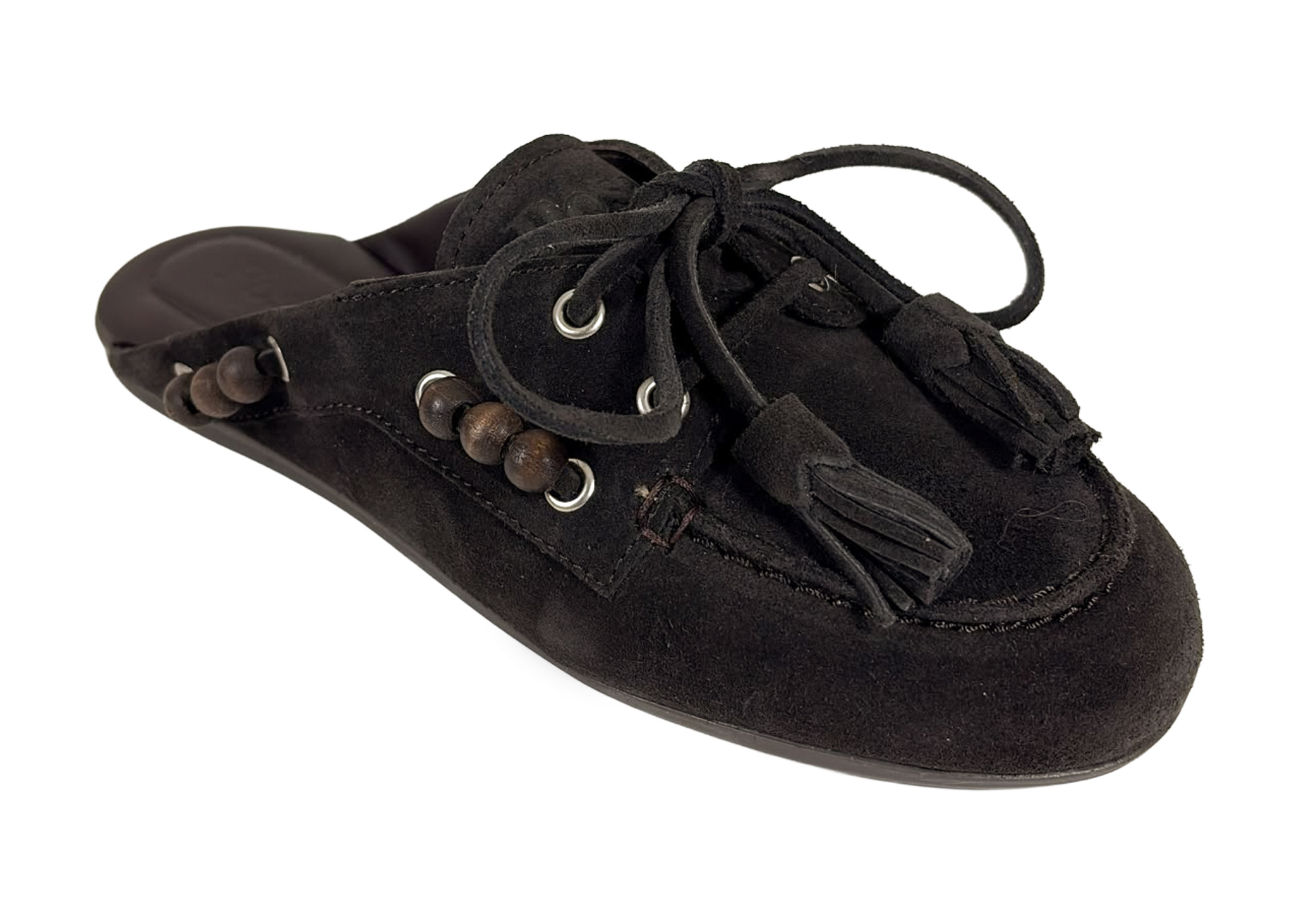 Posa Posa Boat Loafer Mule Beads Espresso