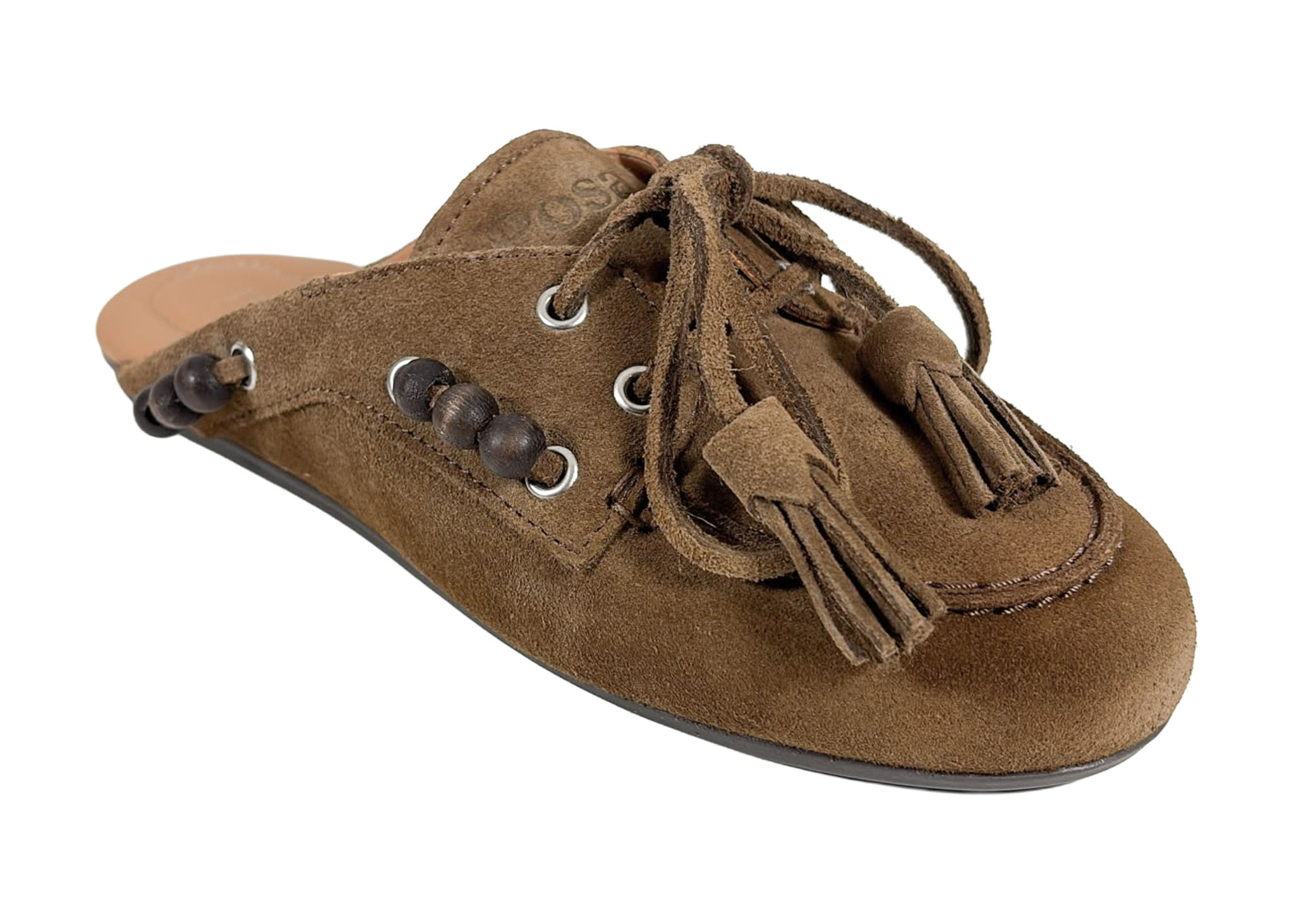 Posa Posa Boat Loafer Mule Beads Tabacco
