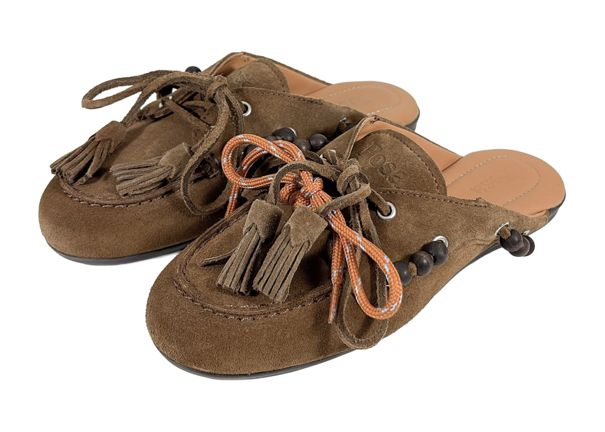 Posa Posa Boat Loafer Mule Beads Tabacco