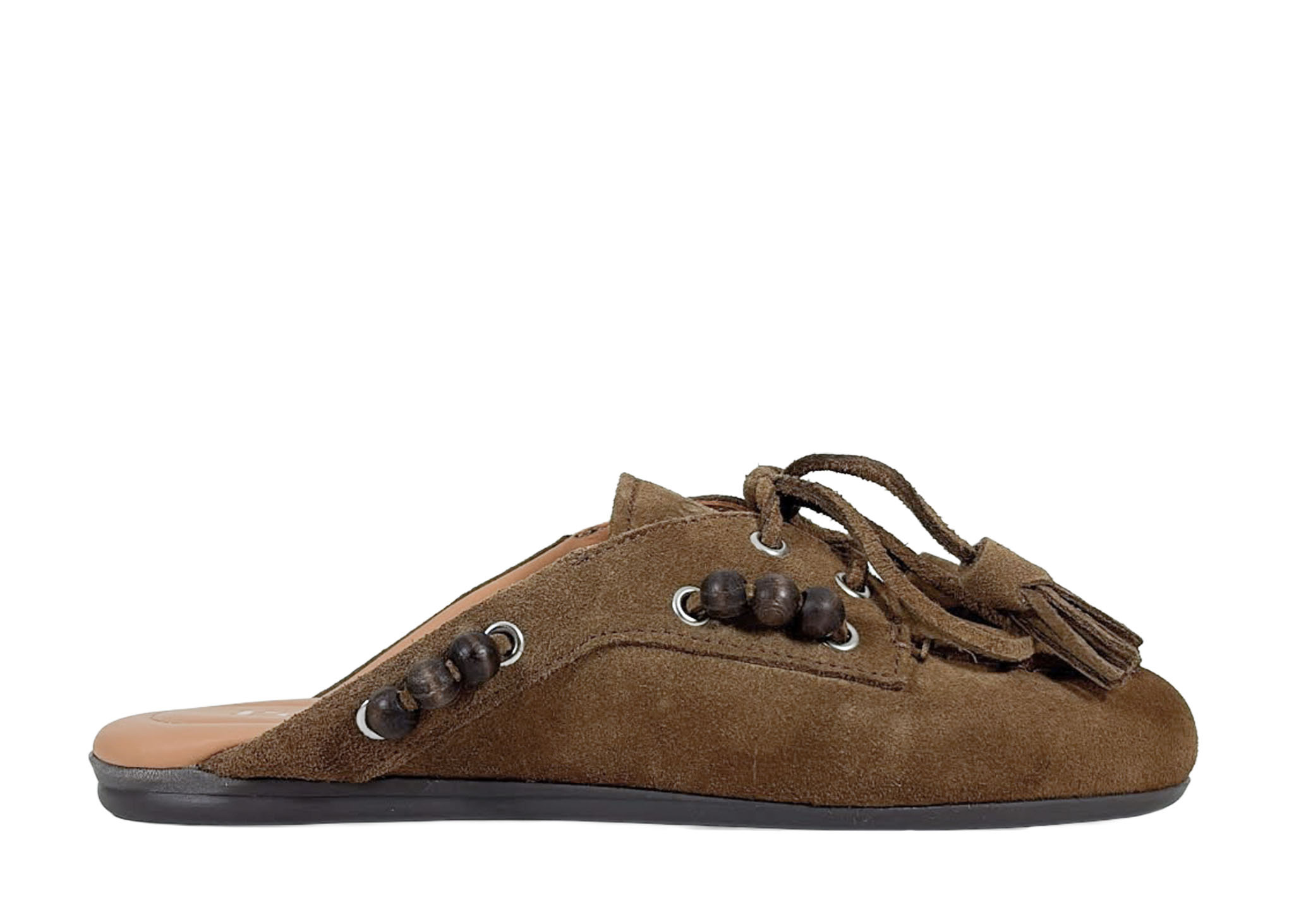 Posa Posa Boat Loafer Mule Beads Tabacco