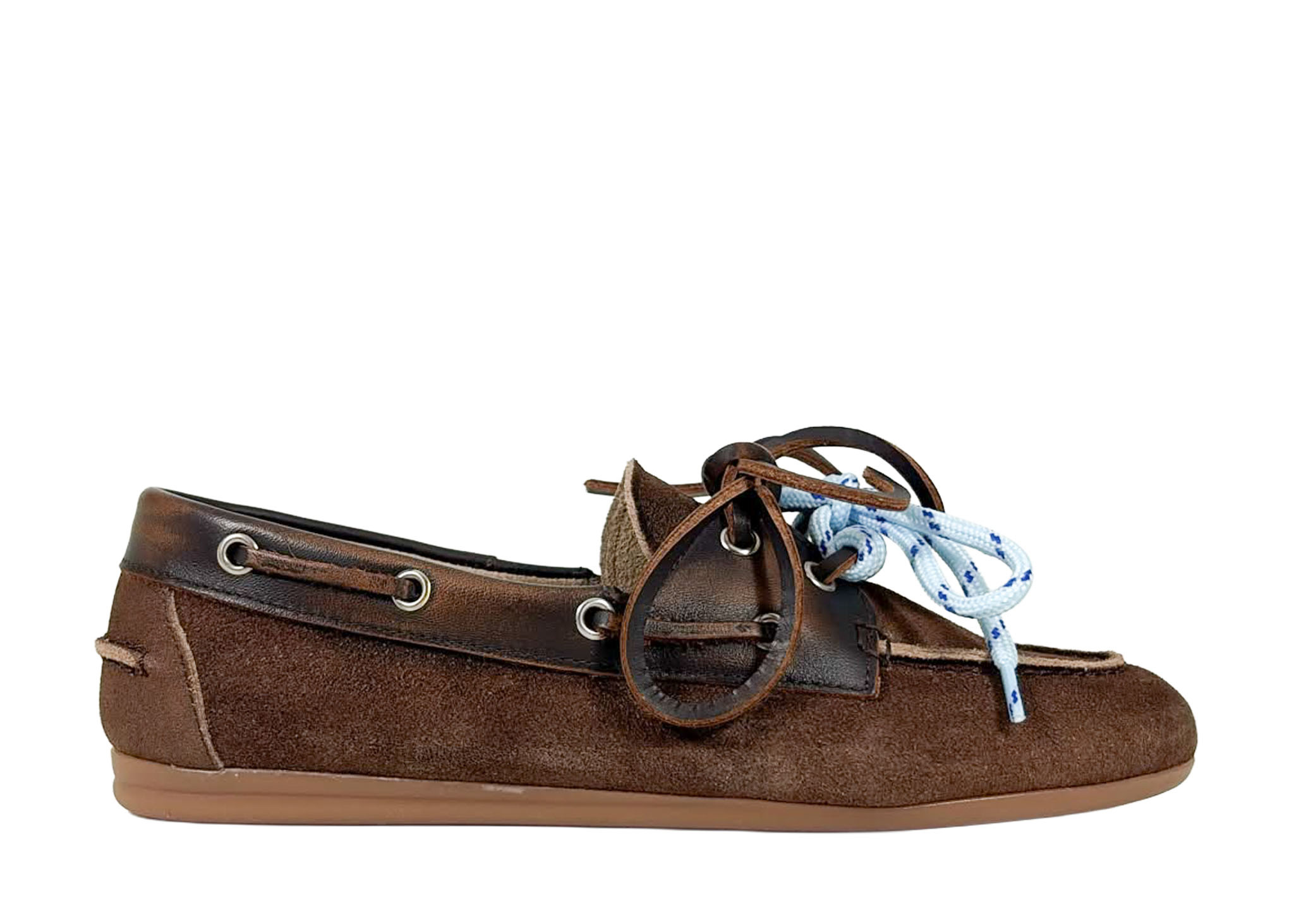 Posa Posa Boat Loafer Suède/Leer Coffee Dr. Bruin