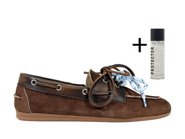Posa Posa Boat Loafer Suède/Leer Coffee Dr. Bruin