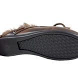 Posa Posa Muiltje Boat Loafer Mule Hairy Fur Coffee