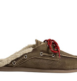 Posa Boat Loafer Mule Fur Brushed - Suede Dark brown