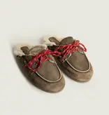 Posa Boat Loafer Mule Fur Brushed - Suede Dark brown