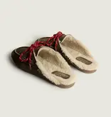 Posa Boat Loafer Mule Fur Brushed - Suede Dark brown