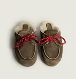 Posa Boat Loafer Mule Fur Brushed - Suede Dark brown