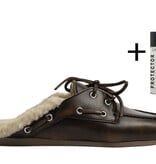 Posa Posa Boat Loafer Mule Fur Coffee