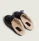 Posa Boat Loafer Mule Fur - Brushed Leather Coffee