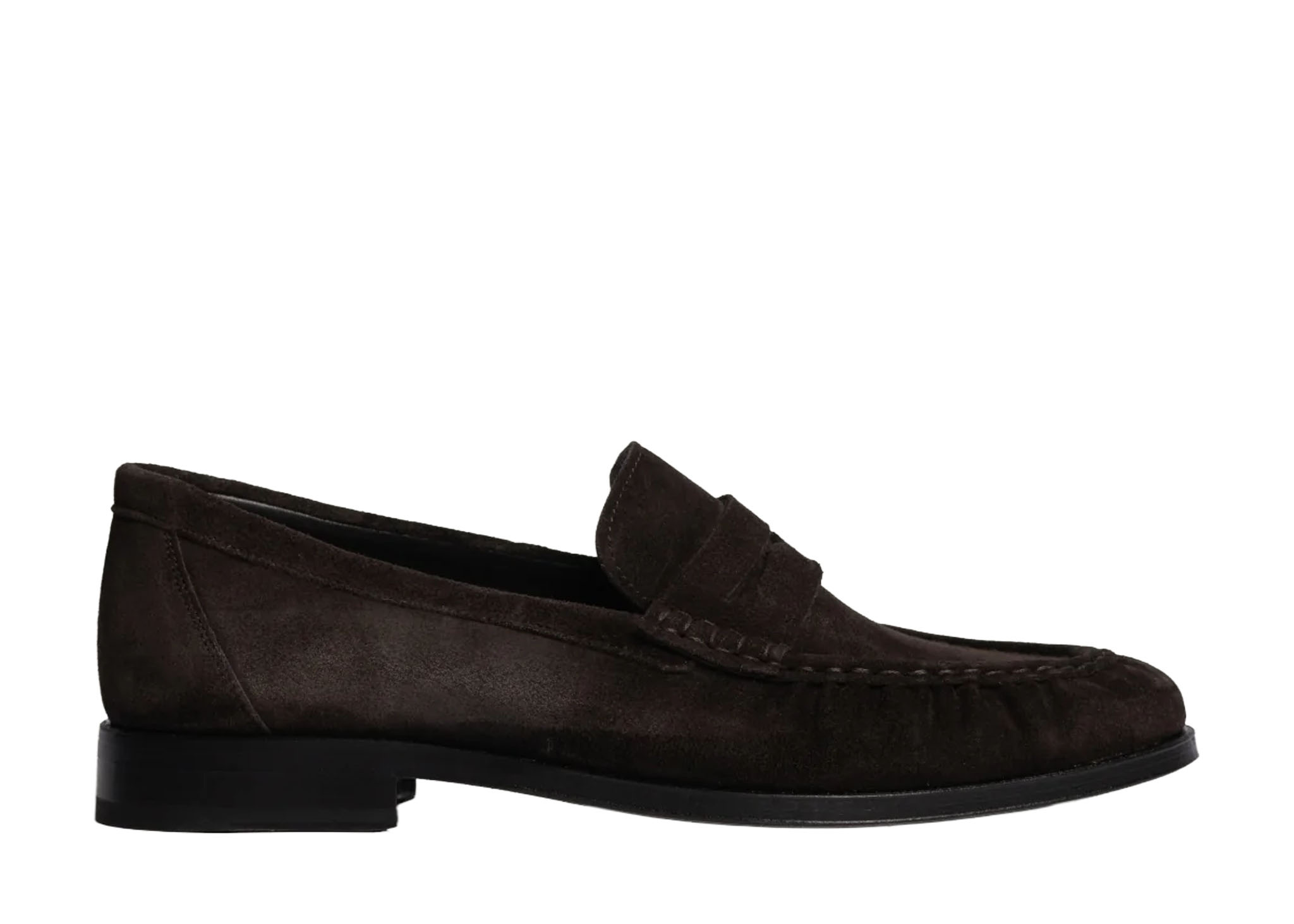 Posa Posa Penny Loafer Wrinkle Suede Donker Bruin