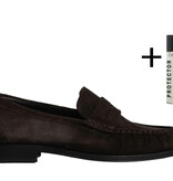 Posa Posa Penny Loafer Wrinkle Suede Donker Bruin