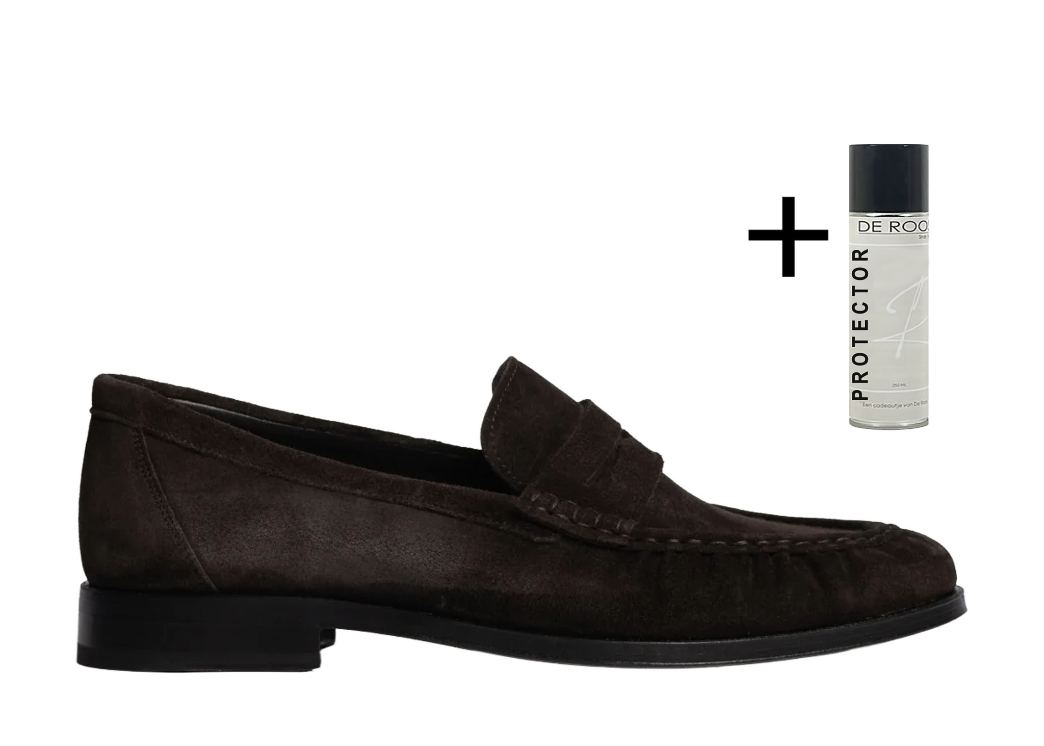Posa Posa Penny Loafer Wrinkle Suede Donker Bruin