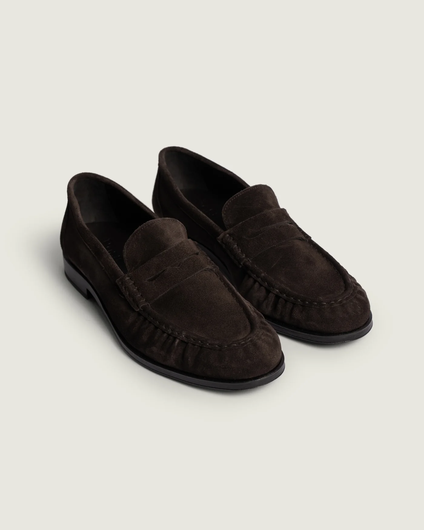 Posa Posa Penny Loafer Wrinkle Suede Donker Bruin