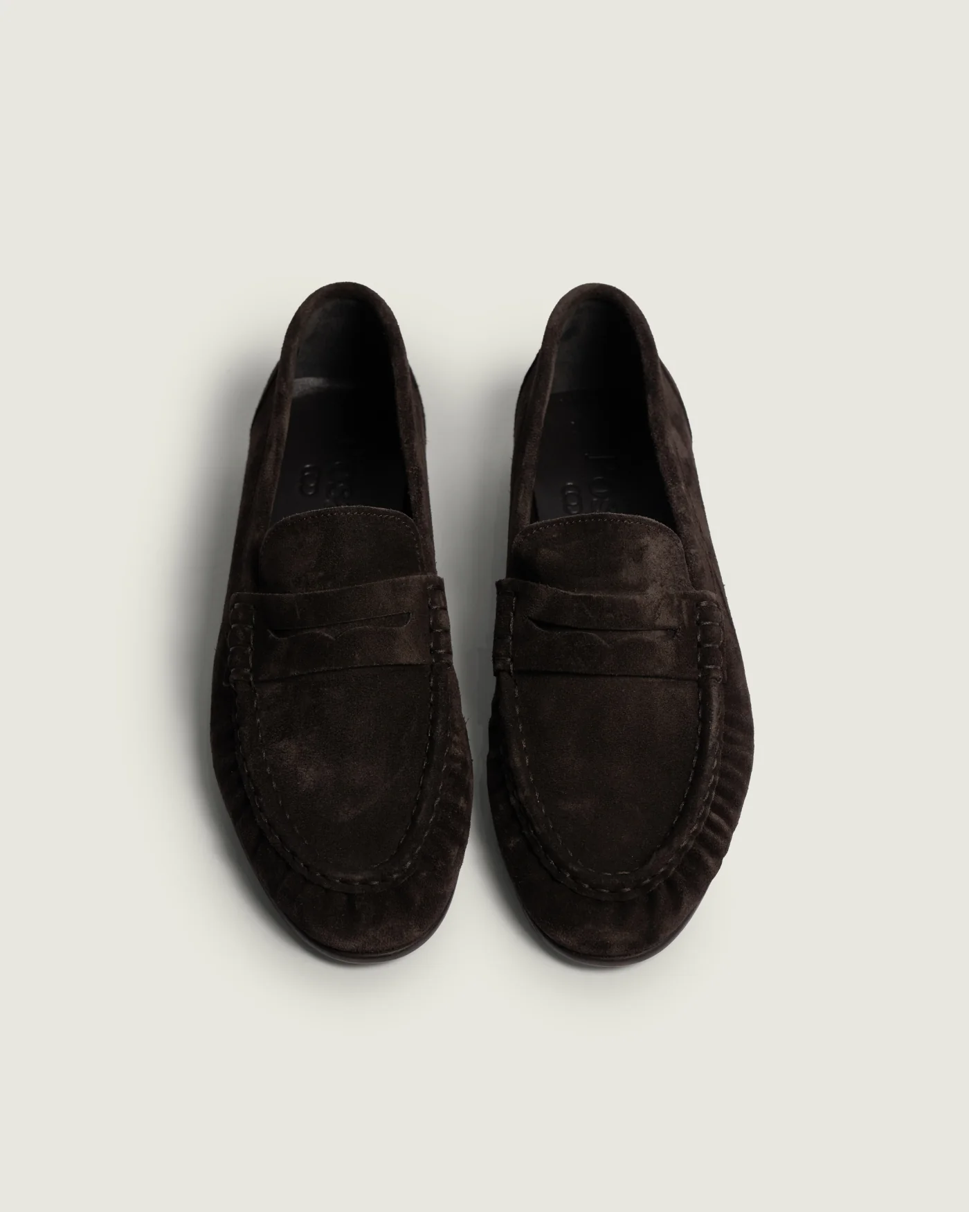 Posa Posa Penny Loafer Wrinkle Suede Donker Bruin