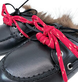 Posa Posa Muiltje Boat Loafer Mule Hairy Fur Zwart